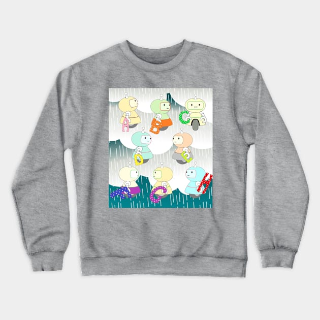 Antenna robots in the cloud Crewneck Sweatshirt by Gallery4Egg